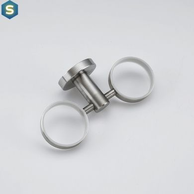 Стакан двойной стекло с держателем нержавейка Frap F30108 1/20, Хром
