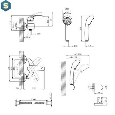 Смеситель для душа Kroner KRP Konstante - C050 CV023586, Хром