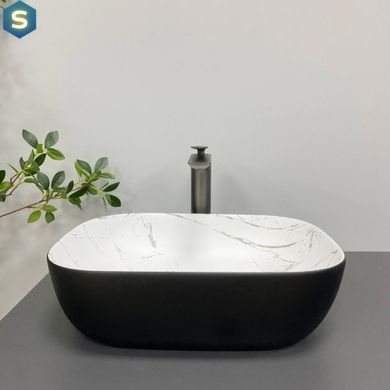Умивальник VBI Ravenna marmo black matt накладний VBI-011220, Черный матовый
