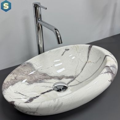 Умывальник VBI Vicenza sand glossy накладний VBI-014803, Мармур