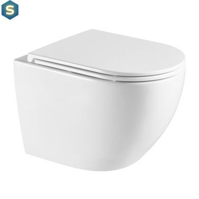 Унітаз Omnires Ottawa Comfort 54x365 підвісний без обідка сидіння дюропласт white gloss OTTAWACMWBP, Білий