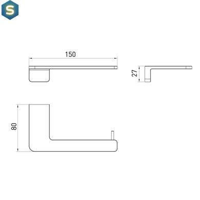 Тримач туалетного паперу Volle Solo cepillado n&iacute;quel 2510.240102, Зелений матовий
