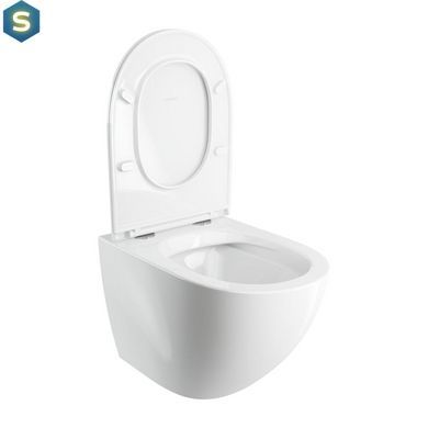 Унітаз Omnires Ottawa Comfort 54x365 підвісний без обідка сидіння дюропласт white gloss OTTAWACMWBP, Білий