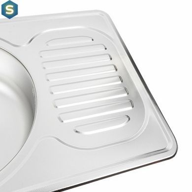 Кухонна мийка з нержавіючої сталі Platinum декор 6745 (0,8/180 мм), R, Decor