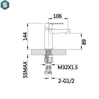 Смеситель для умывальника Lidz Latwa 001 (k35) LDLAT001WHI45423 White, Белый
