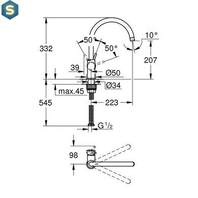 Змішувач для кухні Grohe BauClassic 31234001