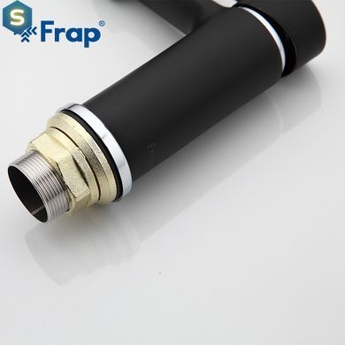 Смеситель для умывальника гайка черный/хром &Oslash;35 Frap 1/10 F1042, Черный матовый