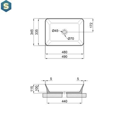Умывальник Qtap Virgo 490х350х110 White QT18112261WN, Белый