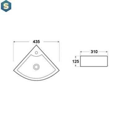 Умивальник Qtap Kiwi з донним клапаном QT0911K184AW, Білий