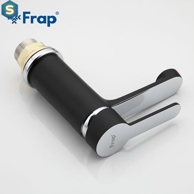 Смеситель для умывальника гайка черный/хром &Oslash;35 Frap 1/10 F1042, Черный матовый