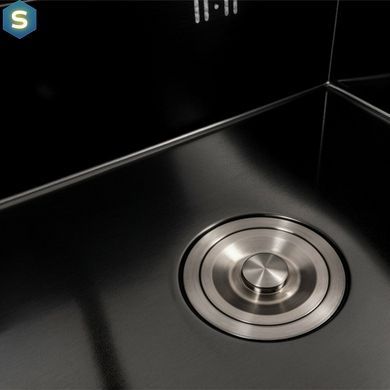 Кухонна мийка CM 50x50 прихована PVD чорна Platinum Handmade, Чорний/золото