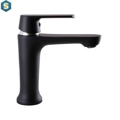 Змішувач для умивальника Globus Lux Laguna GLA-0401-10-BB, Черный матовый