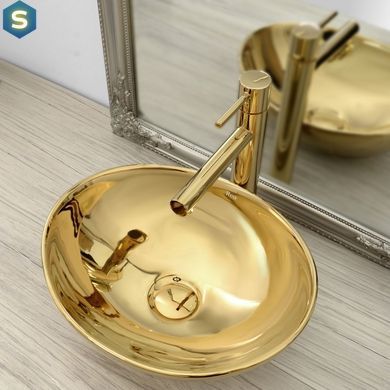 Умивальник Rea Sofia gold накладний золотий REA-U9015, Золотий