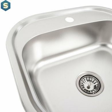 Кухонна мийка з нержавіючої сталі Platinum декор 4947 (0,8/180 мм), Decor
