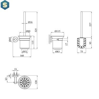 Ершик для унитаза настенный Kroner KRP Edelstahl Klassisch - ESG3710 CV025648, Хром матовый