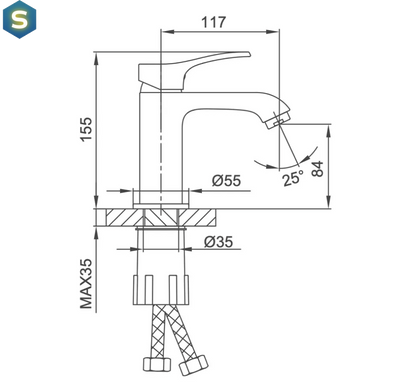 Смеситель для умывальника Frap F1075-9, Черный матовый