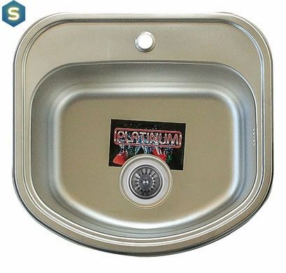 Кухонна мийка з нержавіючої сталі Platinum декор 4947 (0,8/180 мм), Decor