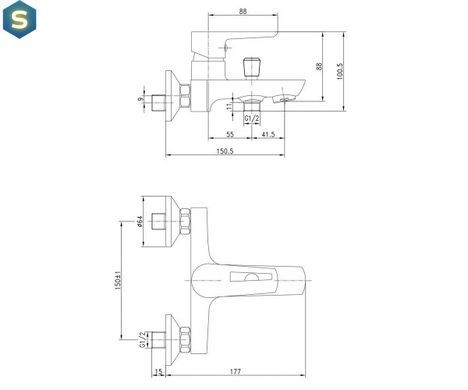Смеситель для ванны Imprese Breclav 10245W, Белый