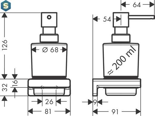 Дозатор жидкого мыла Hansgrohe AddStoris подвесной Brushed Bronze 41745140