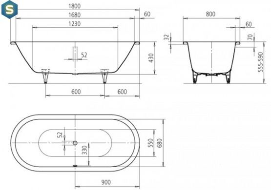 Ванна стальная Kaldewei Classic Duo 180x80 291200010001