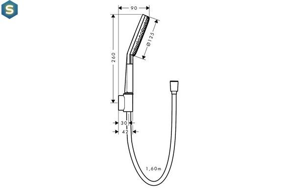 Душовий гарнітур Hansgrohe Raindance Alive Select S 3jet EcoSmart з тримачем та шлангом 1,6 м matt white 24611700, Белый матовый