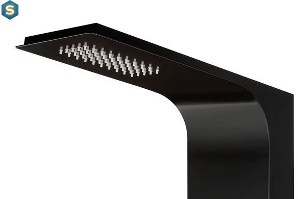 Душова панель Corsan Duo black LED з термостатом A777TBLLED, Черный матовый