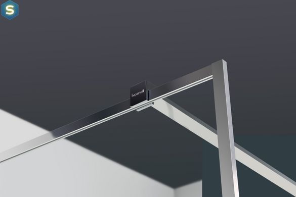 Душова стінка Imprese Walk-In з профілем та тримачем, 110x200 см, скло прозоре хром s09111001TR, прозорий, хром