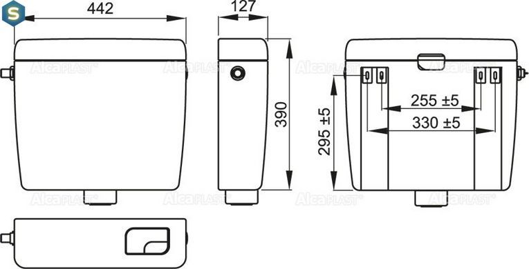 Универсальный бачок для унитаза с системой старт/стоп Alcaplast A94-1/2", Белый