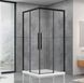 Душова кабіна Dusel DL194B Black Matt 100x100, Черный матовый, прозорий, чорний матовий, 100x100