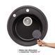 Кухонна мийка Lidz D510/200 GRF-13 (LIDZGRF13D510200), Графит