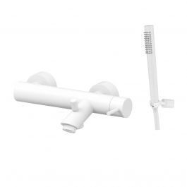 Смеситель для ванны Paffoni Light с регулируемым душевым гарнитуром white matt LIG023BO, Белый матовый