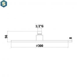 Верхний душ Paffoni Master King Tondo &Oslash;30 см honey gold brushed ZSOF079HGSP, Золотой