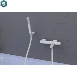 Змішувач для ванни Paffoni Light із регульованим душовим гарнітуром white matt LIG023BO, Белый матовый