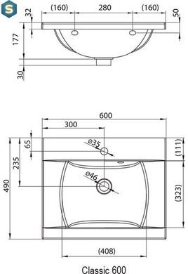 Умывальник Ravak Classic 600 XJD01160000, Белый