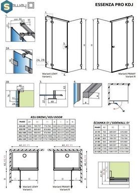 Душова кабіна Radaway Essenza Pro White KDJ 90Lx75x200 10097090-04-01L+10098075-01-01
