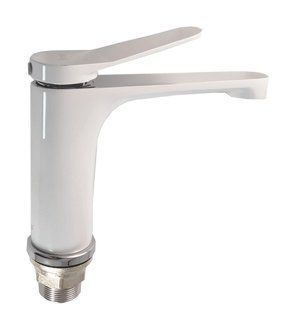 Смеситель для умывальника гайка белый/хром &Oslash;35 Frap 1/10 F1045, Белый