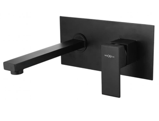 Змішувач для умивальника Mexen Cube black + BOX прихованого монтажу MEX-73115-70, Черный матовый