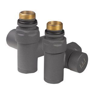 Комплект дизайн кранов под ТЭН Ideale 1/2&rdquo;x1/2&rdquo; антрацит, Антрацит