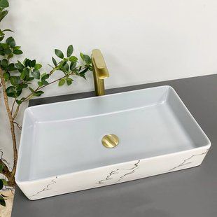 Умивальник (раковина) VBI TRIEST GREY MARMO накладний, Каппучино
