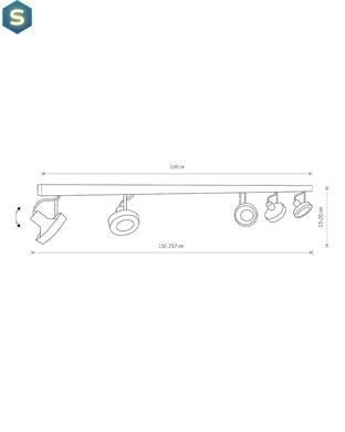 Спот Nowodvorski 9600 Cross GU10, ES111 5x75W IP20 Gr
