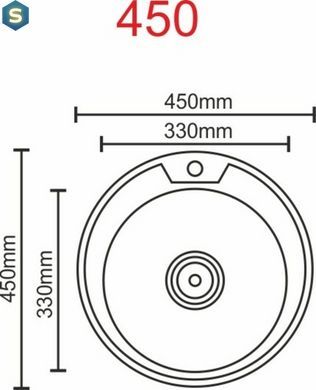 Кухонная мойка из нержавеющей стали Valeso декор 450 (0,6/170 мм), Decor