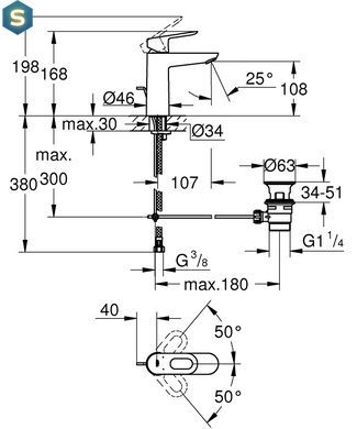 Смеситель для умывальника Grohe Bau Loop 23762000