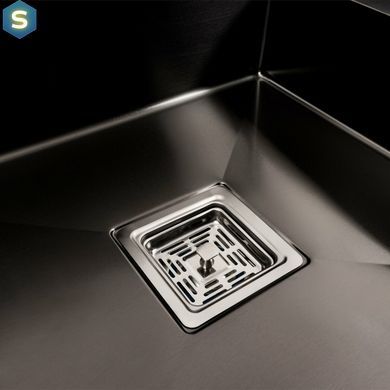 Кухонна мийка 78x50С L PVD чорна Platinum Handmade (поглиблена полиця, 3.0/1.0 мм), Чорний/золото