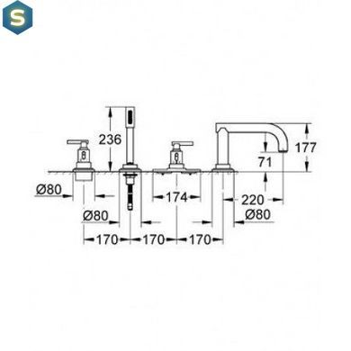 Змішувач для ванни Grohe Atrio Ypsilon 19142000