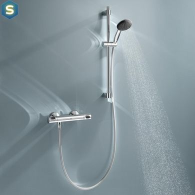 Набор смесителей Grohe Quickfix термостат для душа с душевым гарнитуром Precision Flow THM и смеситель для раковины StartEdge S-Size UA202503TE, Хром