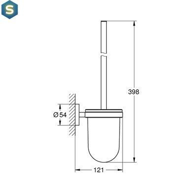 Йоршик для унітазу настінний Grohe QuickFix Start 411852430, Черный матовый