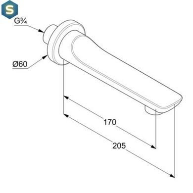 Излив для ванны Kludi Balance DN 20 черный мат 5250387