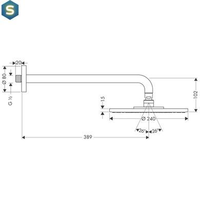 Верхній душ Hansgrohe Raindance Air 240 27474000