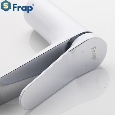 F1045 Змішувач для умивальника гайка білий/хром &Oslash;35 Frap 1/10, Білий
