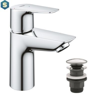Набор смесителей Grohe Quickfix термостат для душа с душевым гарнитуром Precision Flow THM и смеситель для раковины StartEdge S-Size UA202503TE, Хром